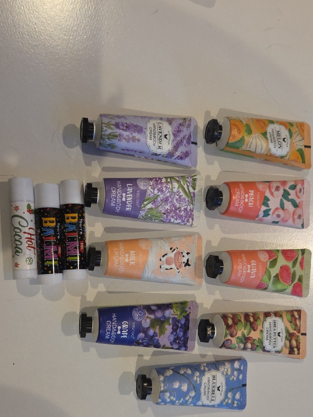 Assorted Lavender & Floral Hand Cream Set - Lavender, Peach, Grape, Blue